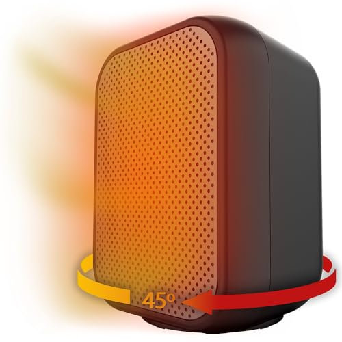 Cecotec Calefactor Cerámico de Sobremesa ReadyWarm 1500 Max Ceramic Rotate, 1500 W, Oscilación, Termostato Regulable y 3 Modos de Funcionamiento, Área de Cobertura de 15m2