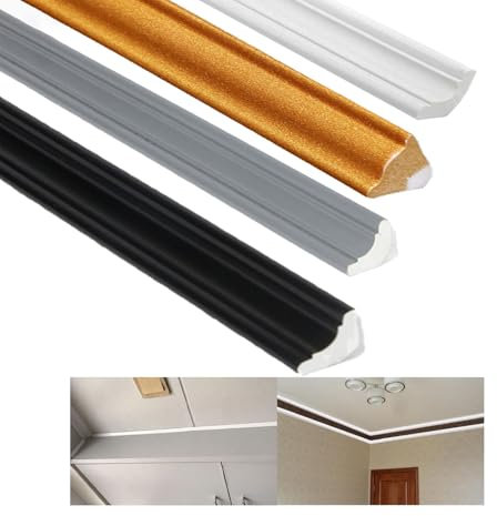 Moulure en stuc - Blanc moyen - 5 m - Noir - 5 m