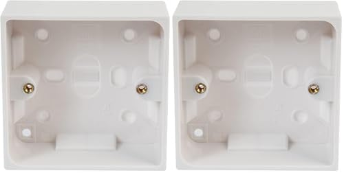 PRO ELEC PELB1495 1-Gang White Surface Mount Pattress Box, 32 mm (Pack of 2)