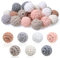 TOAOB Gehäkelt Holzperlen 20mm 30 Stück Crocheted Wooden Beads Holzperlen mit Loch Auffädeln Natur für DIY Schmuck zubehör Decor