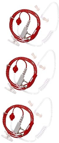 Gatuida 3 STK Walkie-Talkie-Kabel Kabelgebundener Ohrhörer Mit Akustischer Röhre Kabelgebundener Strahlungsschutz-ohrhörer Funkkopfhörer Kristalldraht Headset Schutz Vor Radioaktivität
