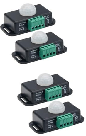 Mikikit 4 Stück Infrarotsensor Pir-Controller Licht mit Bewegungsmelder Sport 12-Volt-Timer Motion-Controller Bewegungssensor Bewegungslicht Pir-Sensor LED Regler Stk