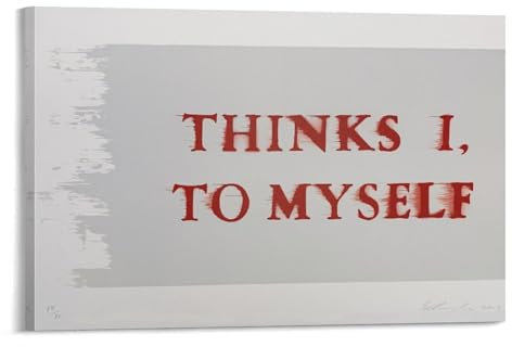 American Popist Artist Ed Ruscha, Thinks I, To Myself,Kunstposter auf Leinwand, Wandkunst, Poster, Rollbild, Druck, Wanddekoration, Heimposter, 20 x 30 cm