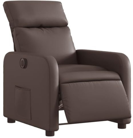 vidaXL Relaxsessel, Sessel mit Liegefunktion Elektrisch, Fernsehsessel Liegesessel für Wohnzimmer, Ruhesessel Polstersessel, Braun Kunstleder