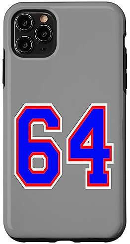 Hülle für iPhone 11 Pro Max Nummer 64, 162.6 cm Rot, Weiß und Blau