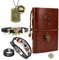 Straw Hat Vintage PU Leather Nautical Notebook Luffy Pirate Skull Necklace Anime Zoro Cosplay Jewelry Accessories With Cartoon Stickers 15 Pcs