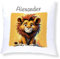 Druckerino Kinder Kuschelkissen mit Namen personalisiert - Geschenkidee - Kinder Kissen mit Namen 40 x 40 cm inkl. Kissenfüllung - personalisierte Geschenke (Löwe)