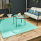 THE RUGS Urban Collection Outdoor Rug - Easy to Clean, Waterproof Plastic Outdoor Rugs for Garden, Patio, Balcony, Camping - Contemporary Plastic Straw Rug - Mono Turquoise, 90x150cm
