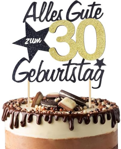 Torten Deko 30 Geburtstag Mann Frau Alles Gute Zum 30. Happy Birthday Cake Topper Kuchen Topper Kuchendeko Geburstagstorte Gold Für Frauen Männer