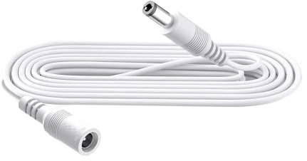 Security-01 1m Extension Cable, Plug 5.5mm x 2.1mm, DC 5V 6V 9V 12V 24V Power Adapter Extension Cord, for CCTV Camera, IR illuminator, Printer, LED Strip, White