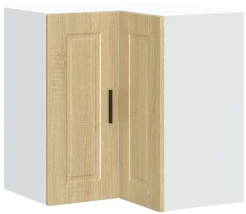 vidaXL Küchen-Eckhängeschrank Porto Sonoma-Eiche Holzwerkstoff, Eckhängeschrank für Küche, Küche Wandschrank, Küchen-Eckschrank Hängend