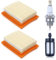 Mtanlo Filtro Aria per Stihl FS120 FS200 FS250 FS300 FS350 FS400 FS450, Sostituire 4134 141 0300, Filtro Aria Kit con Candela di accensione BPMR7A Filtro Benzina