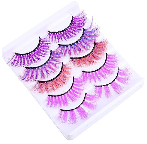 minkissy 10pcs Cils Colorés Fausses Long Cils Dramatiques Faux Cils