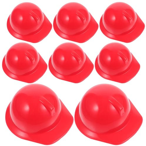 UPKOCH Lot de 10 Mini Casques De Poupée Rouges en Plastique, Modèles Miniatures Réalistes, Décoration Maison De Poupée pour Garçon Et Filles, Accessoires Ludiques Et Thématiques