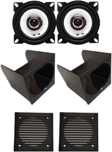 Kit 2 casse ALPINE SXE-1025S per Fiat Panda 141 dal 1986 al 2003 + 2 Box anteriori + 2 Griglie Nere da 10cm
