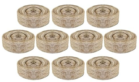MWZBTG Pastiglie di Torba | 10 Pastiglie Semina Torba Compressa per Piantine,Compresse Compatte per Giardinaggio da Esterno Terrazzi Cortili e Giardino