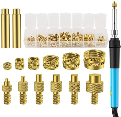 130 Pieces Heat Set Insert for 3D Printing Components Parts with Soldering Iron Heat-Set Threaded Inserts with Insert Tip,M2 M2.5 M3 M4 M5 M6 M8,Press Tool Brass Metric Knurled Nuts