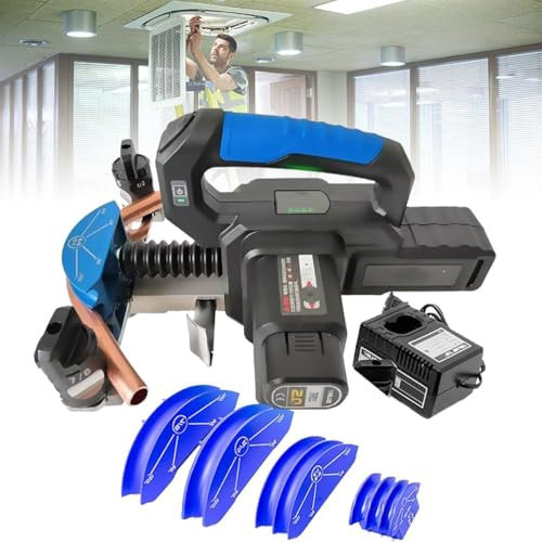 Kit piegatubi elettrico idraulico con 7 matrici, curvatura a 90° per la riparazione di frigoriferi e condizionatori d'aria, piegatura facile e precisa del tubo