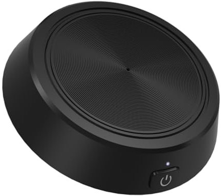 Gadpiparty Microphone de Conférence USB 360° en Alliage de Zinc Microphone Portable Noir pour Vidéoconférence Enregistrement et Appels Vocaux Compatible Pc