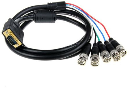 Laikoutd Cavo da VGA A BNC Lungo BNC RGBHV Maschio A Maschio Collegamento Coassiale Trasferimento A Doppio Modo per L'attrezzatura Altamente Display Cavo Coassiale BNC
