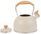 VALICLUD 1 pièce Bouilloire Siffante Acier Inoxydable avec Poignée Pratique pour Cuisine Bureau et Voyage Beige
