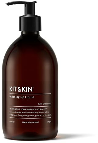 Kit & Kin Eco Washing Up Liquid 500ml Pump Bottle | Pink Grapefruit, Plant-based 100% Naturally Derived Ingredients, Vegan & Cruelty Free