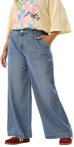 Yours Curve Mid Palazzo Jeans - Women's - Plus Size Curve