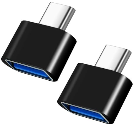 USB-A to USB-C Type-C High-Speed Data Transmission Adapter 2 PCS Black