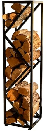 Schwerlast-Kaminholzregal aus Schmiedeeisen für den Innen- und Außenbereich, schwarz, einfache Montage, 90/120/150 cm hohes Kaminholz