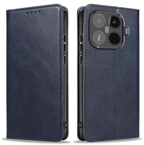 LBH Handyhülle Smartphone-Hülle für Xiaomi 15T Pro Klapphülle Magnetverschluss Kartenfächer Geldfach Standfunktion Case Etui Rundumschutz Schutzhülle Blau