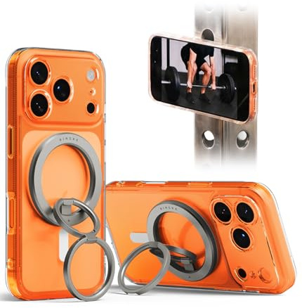 Ringke Dual Magnetic Smart Ring, Doppelseitiger Magnetischer Handy Ständer, 3-Fach Verstellbarer Fingerhalter für iPhone, Samsung, Pixel MagSafe-Hülle - Satin Silber