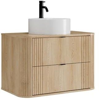 Vente-unique - Einzelwaschtisch Filor -L 80cm x B 46cm x H 57cm- MDF - naturfarben hell