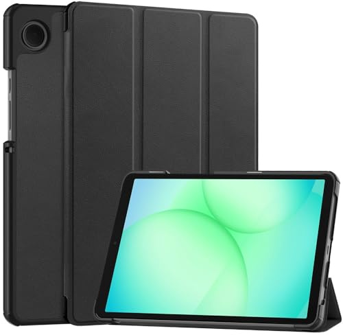 Techsuit für Samsung Galaxy Tab A11 und A9 Hülle mit 360 Schutz, Mikrofaser Innenfutter, Verstellbare Betrachtungswinkel, Schlankes Design, Anti Fingerabdruck, FoldPro Series, PU Leder, Schwarz