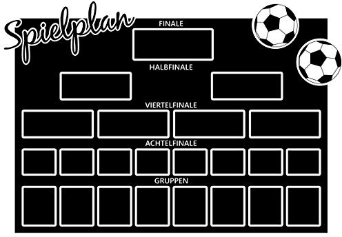 Wandkings Wandtattoo EM Spielplan aus Tafelfolie 140 x 096 cm schwarz, selbstklebend