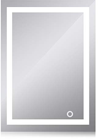 YIFAA Miroir Mural à LED,50x70cm Miroir Salle de Bain 6500K (Blanc Froid/50x70cm)