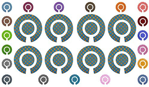 Acclaim Lawn Bowls Identification Stickers Markers 2 Full Sets of 4 Self Adhesive Small Check (Royal Blue/Gold)