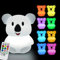 Glinrui Große Koala Nachtlicht Nachttischlampe Schlafzimmerlicht Lampe Kinder, Baby Kinderzimmer Lampe, Augenpflege, einstellbare Helligkeit und Farbe, Zeiteinstellung - Groß