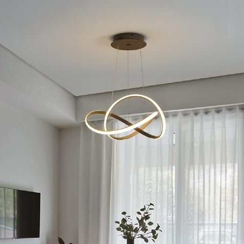 TonHan GmbH LED Pendelleuchte mit Fernbedienung Hängelampe graue Rahmen dimmbar Lichtfarbe einstellbar (9642 Ø 50 cm 96W)