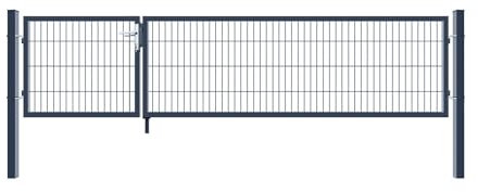 HOME DELUXE - Portail de jardin à double battant ADITUS - Anthracite, 80 x 350 cm - avec poignée, serrure, clés et verrouillage au sol I Portail de jardin Portail d'entrée Porte de cour