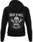 Rocker Damen Pullover mit Kapuze Rock n Roll Forever - Biker Kapuzenpullover Hoodie Frauen Mädchen für Rock Fans Heavy Metal Pommesgabel Regular Fit Baumwolle Schwarz Rose XS-3XL (Schwarz, S)