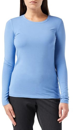 Amazon Essentials Women's Regular-Fit Long-Sleeve Crewneck T-Shirt (Available in Plus Size), Blue, M