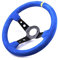 LHSJYG Volante Sportivo Volante Universale Volante Blu Pelle Scamosciata Nero Alu Frame Deep Concave Volante del Volante del Volante con Il Bottone del Corno Volante a Calice (Color : MSBLBK)