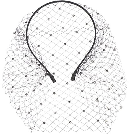 Schleier Fascinator Stirnband Gesicht Schleier: Stirnband mit Schleier Strass Stirnband Schwarze Tee Party Fascinator Schleier Braut Hochzeit Schleier Brautjungfer Kopfband