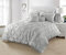 SeventhStitch Pintuck Duvet Cover with Pillowcases Luxury 100% Percale Cotton Quilt Bedding Covers Single Double King Super King Size Bed Sets (Super King, Grey Silver)