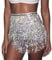 Ushiny Sparkle Paillette Fringe Mini Röcke Sparkly Tassel Rave Kostüm Festvial Shorts für Damen