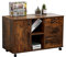 CLIPOP Armoire de classement Mobile Caisson de Bureau à 3 tiroirs, Support Imprimante sur 4 roulettes Mobile, 1 Tiroir verrouillable, 2 Compartiments,Dossier de Format A4 ou Lettre