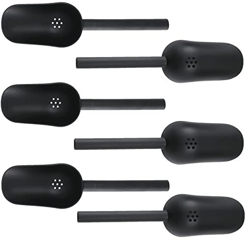 Kunststoff-Eisschaufel mit Ablauflöchern, Verwendung für Schaufel, Eiswürfel, Schlitzwasser, 57 ml, Mehrzweck[25,4 cm] [Bellefino] (1, Schwarz)