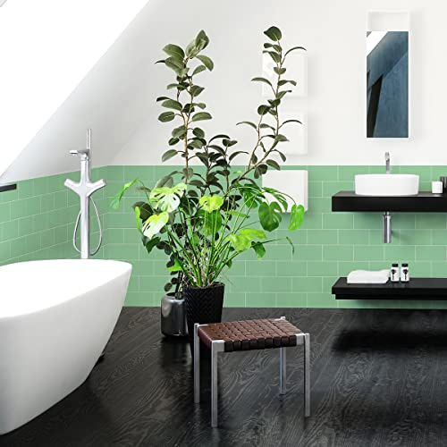 30 adesivi per piastrelle H10 x 20 cm, metropolitana dalle,Piastrelle adesive da parete per bagno, cucina, 50 x 120 cm, colore: Verde menta