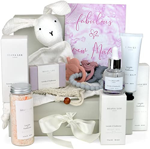 Jasmyn & Greene Geschenkkorb für werdende Mütter – 9 luxuriöse Babyparty-Geschenke für Mama und Neugeborene, Verwöhngeschenke für Frauen, Schwangerschaftsgeschenke für Mutter, die mit Lavendel
