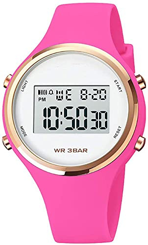XCZAP Women's Digital Sports Watch, Waterproof LED Backlight Wrist Watch with Alarm Stopwatch, Lightweight Silicone Strap Sport Watch for Girls Teens Women Outdoor Fitness